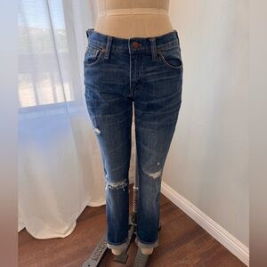 Madewell The Slim Boyjean, distressed details, stretchy material SZ 25